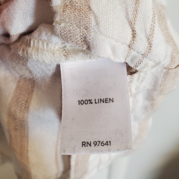 PureJill Tan Striped Linen Top - Picture 5 of 6